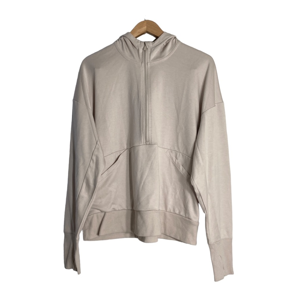 All In Motion Hoddie Sweatshirt Beige Size L Big Pocket thumb holes